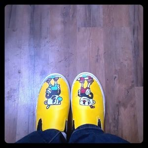 Custom painted slip on shoes